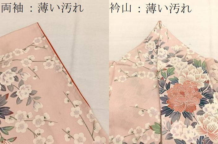 平和屋着物■豪華振袖　源氏車牡丹文　暈し染め　銀彩　正絹　逸品　BAAY4574hv