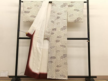 平和屋着物■上質な小紋　総絞り　地紙花文　正絹　逸品　BAAY4575hv