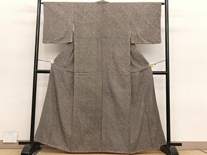 平和屋着物■大変加工の良い総絞り小紋　黒地　正絹　逸品　未使用　BAAY4577hv