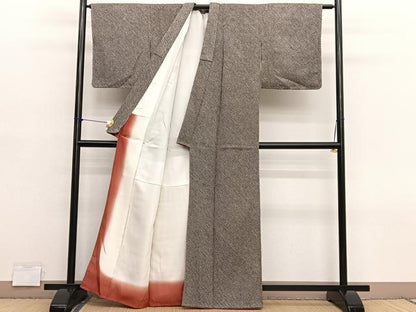平和屋着物■大変加工の良い総絞り小紋　黒地　正絹　逸品　未使用　BAAY4577hv