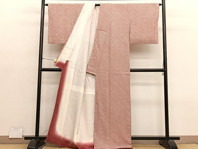 平和屋着物■大変加工の良い総絞り小紋　正絹　逸品　BAAY4578hv