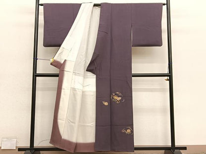 平和屋着物■訪問着　総刺繍　竹屋町刺繍　万寿菊　金糸　正絹　逸品　BAAY4589hv