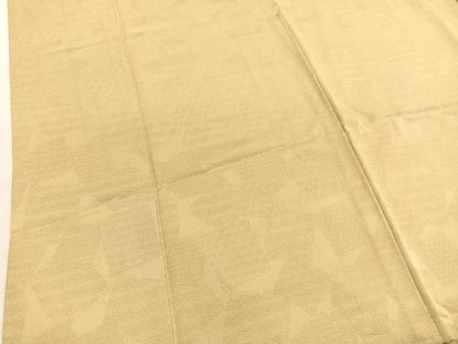 平和屋着物■上質な色無地　亀甲色紙地紋　卵色　正絹　逸品　BAAY4590hv