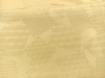 平和屋着物■上質な色無地　亀甲色紙地紋　卵色　正絹　逸品　BAAY4590hv