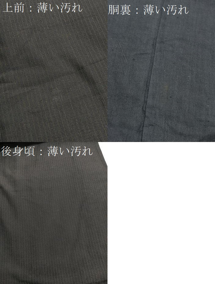 平和屋着物■男性　紬　縞　黒地　正絹　逸品　BAAY4591hv