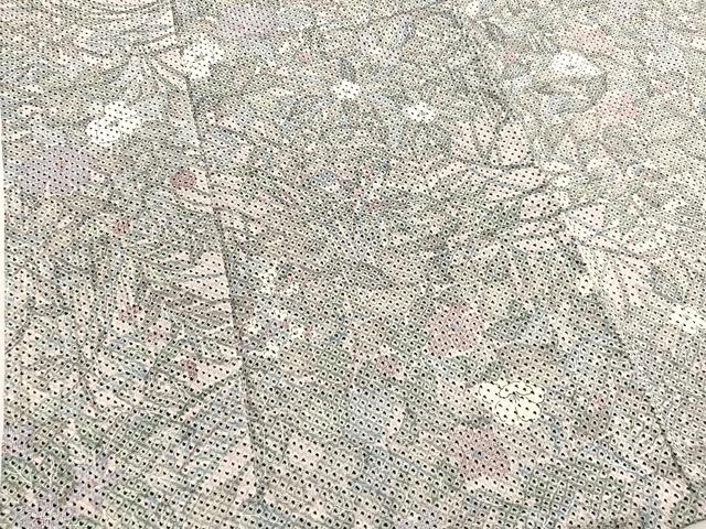 平和屋着物■上質な小紋　総絞り　草花文　正絹　逸品　BAAY4592hv