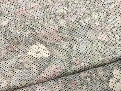 平和屋着物■上質な小紋　総絞り　草花文　正絹　逸品　BAAY4592hv