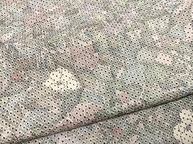 平和屋着物■上質な小紋　総絞り　草花文　正絹　逸品　BAAY4592hv