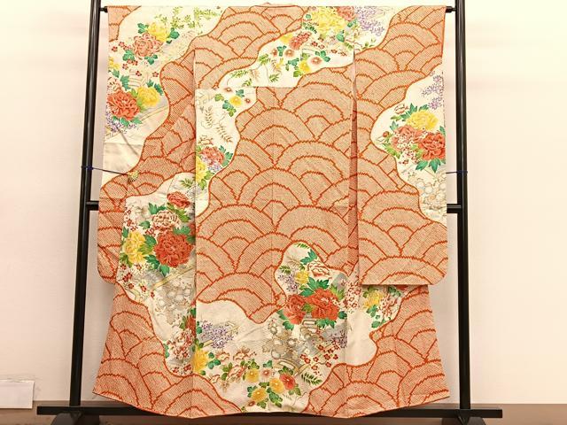 平和屋着物■豪華振袖　駒刺繍　絞り　楽器花文　金彩　正絹　逸品　BAAY4594hv