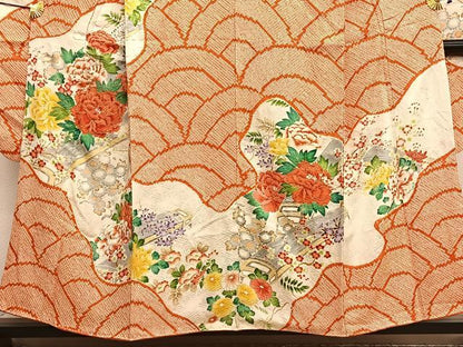 平和屋着物■豪華振袖　駒刺繍　絞り　楽器花文　金彩　正絹　逸品　BAAY4594hv
