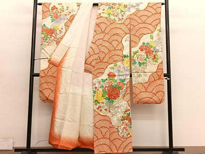 平和屋着物■豪華振袖　駒刺繍　絞り　楽器花文　金彩　正絹　逸品　BAAY4594hv