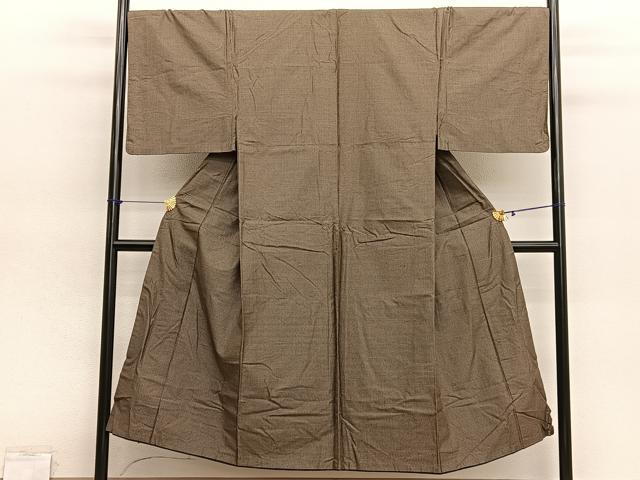平和屋着物■男性　紬　格子　正絹　逸品　BAAY4595hv