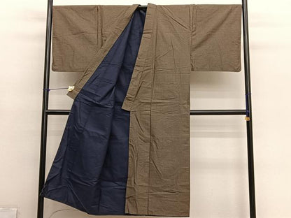 平和屋着物■男性　紬　格子　正絹　逸品　BAAY4595hv