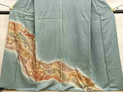 平和屋着物■豪華色留袖　作家物　秋草文　暈し染め　金彩　正絹　逸品　BAAY4599hv