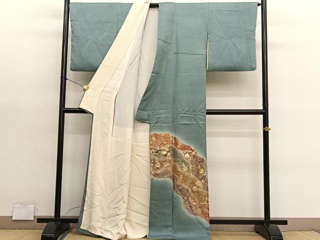 平和屋着物■豪華色留袖　作家物　秋草文　暈し染め　金彩　正絹　逸品　BAAY4599hv