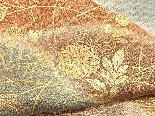 平和屋着物■豪華色留袖　作家物　秋草文　暈し染め　金彩　正絹　逸品　BAAY4599hv