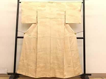 平和屋着物■上質な色無地　エ霞有職地紋　飴色　正絹　逸品　BAAY4600hv