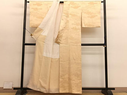平和屋着物■上質な色無地　エ霞有職地紋　飴色　正絹　逸品　BAAY4600hv