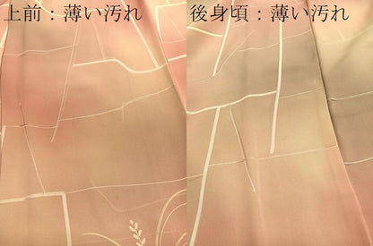 平和屋着物■上質な小紋　手描き　草花文　暈し染め　正絹　逸品　BAAY4602hv