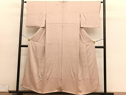平和屋着物■上質な色無地　記号地紋　赤香色　正絹　逸品　BAAY4604hv