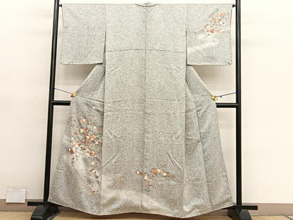 平和屋着物■訪問着　鴛鴦花文　たたき染め　金彩　正絹　逸品　BAAY4605hv