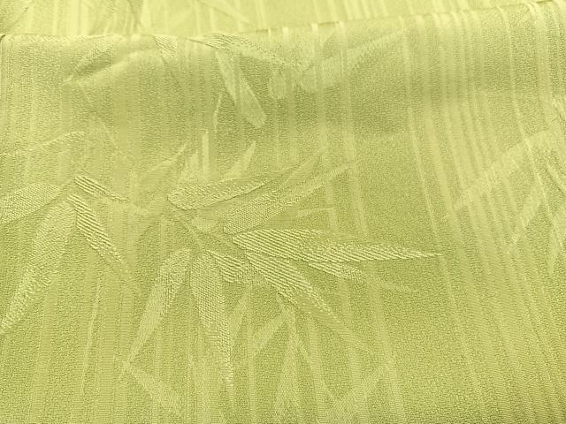 平和屋着物■上質な色無地　笹竹地紋　抹茶色　正絹　逸品　BAAY4610hv