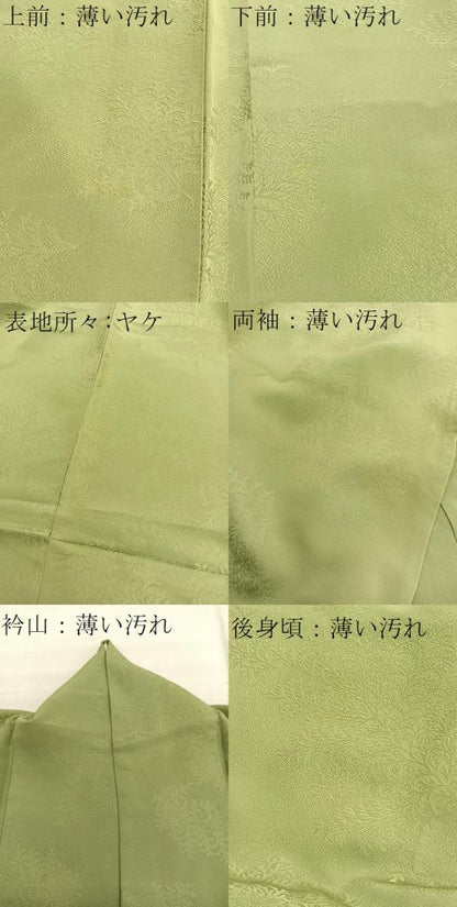平和屋着物■上質な色無地　樹木地紋　根岸色　正絹　逸品　未使用　BAAY4612hv
