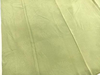 平和屋着物■上質な色無地　樹木地紋　根岸色　正絹　逸品　未使用　BAAY4612hv