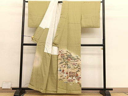 平和屋着物■豪華色留袖　作家物　手描き　寿光織　大名行列　暈し染め　金糸　正絹　逸品　BAAY4615hv