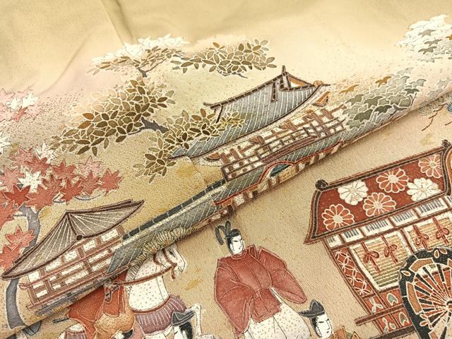 平和屋着物■豪華色留袖　作家物　手描き　寿光織　大名行列　暈し染め　金糸　正絹　逸品　BAAY4615hv