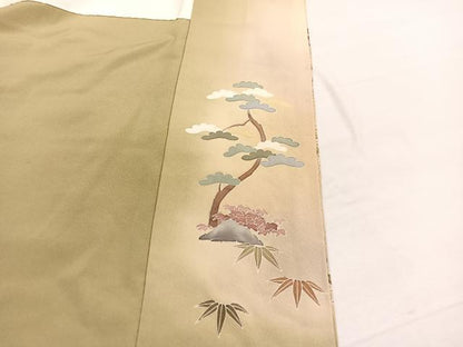 平和屋着物■豪華色留袖　作家物　手描き　寿光織　大名行列　暈し染め　金糸　正絹　逸品　BAAY4615hv