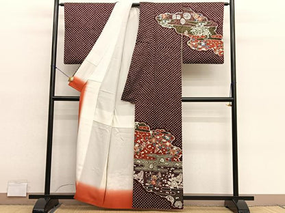 平和屋着物■訪問着　絞り　辻が花　金彩　正絹　逸品　BAAY4616hv