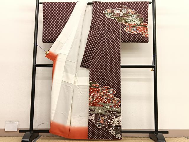 平和屋着物■訪問着　絞り　辻が花　金彩　正絹　逸品　BAAY4616hv