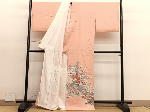 平和屋着物■豪華色留袖　風景花文　暈し染め　金彩　正絹　逸品　BAAY4617hv
