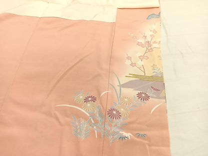 平和屋着物■豪華色留袖　風景花文　暈し染め　金彩　正絹　逸品　BAAY4617hv