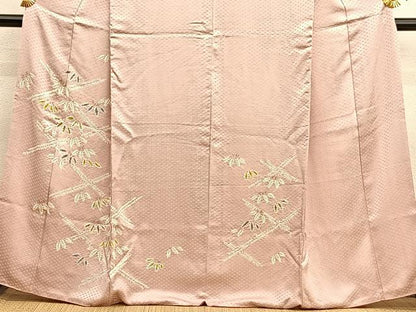 平和屋着物■訪問着　絞り　笹竹文　金彩　正絹　逸品　BAAY4620hv