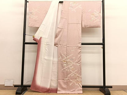 平和屋着物■訪問着　絞り　笹竹文　金彩　正絹　逸品　BAAY4620hv