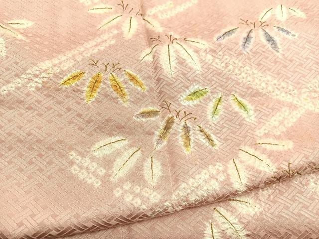 平和屋着物■訪問着　絞り　笹竹文　金彩　正絹　逸品　BAAY4620hv