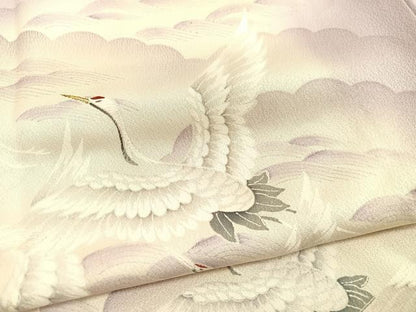 平和屋着物■豪華色留袖　飛鶴文　暈し染め　金糸　正絹　逸品　BAAY4622hv
