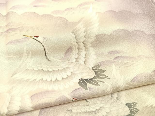平和屋着物■豪華色留袖　飛鶴文　暈し染め　金糸　正絹　逸品　BAAY4622hv