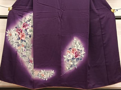 平和屋着物■訪問着　手描き　薔薇　暈し染め　正絹　逸品　BAAY4623hv