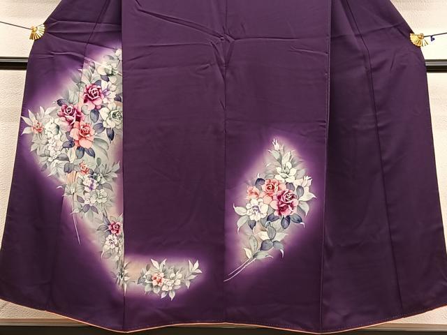 平和屋着物■訪問着　手描き　薔薇　暈し染め　正絹　逸品　BAAY4623hv