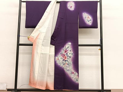 平和屋着物■訪問着　手描き　薔薇　暈し染め　正絹　逸品　BAAY4623hv