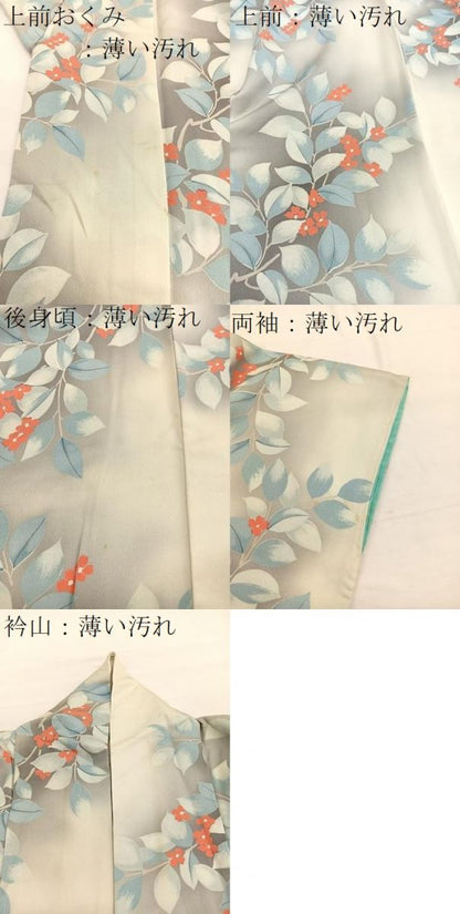 平和屋着物■上質な小紋　枝花文　暈し染め　正絹　逸品　BAAY4625hv
