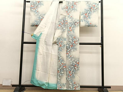 平和屋着物■上質な小紋　枝花文　暈し染め　正絹　逸品　BAAY4625hv