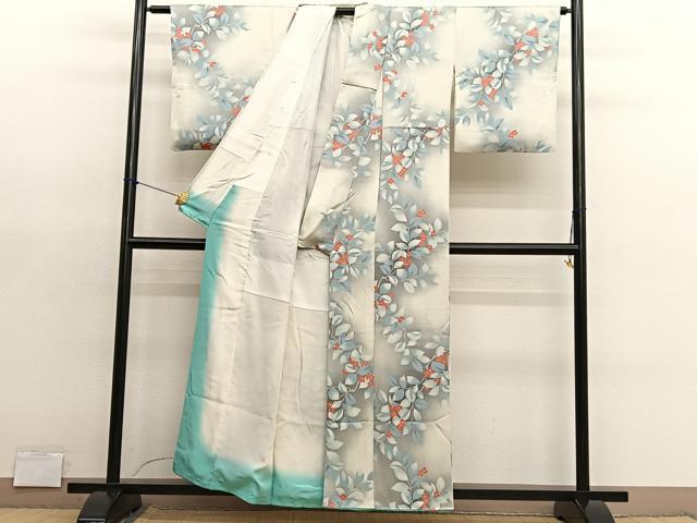平和屋着物■上質な小紋　枝花文　暈し染め　正絹　逸品　BAAY4625hv
