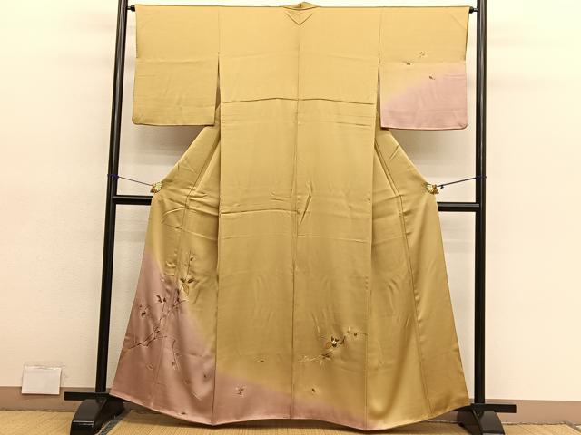 平和屋着物■訪問着　南天文　暈し染め　金彩　正絹　逸品　BAAY4626hv