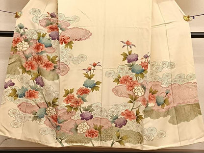 平和屋着物■訪問着　雲取り牡丹文　金彩　正絹　逸品　BAAY4627hv