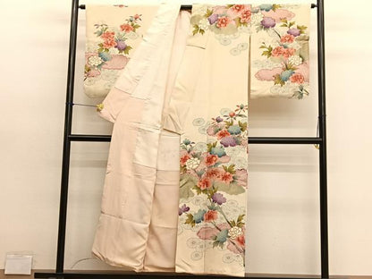 平和屋着物■訪問着　雲取り牡丹文　金彩　正絹　逸品　BAAY4627hv