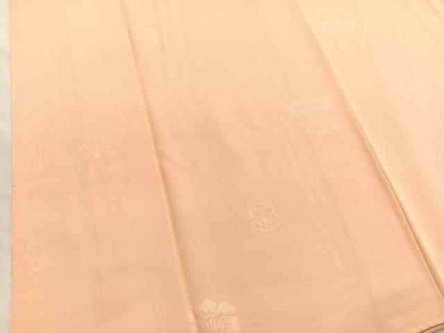 平和屋着物■上質な色無地　草花地紋　洒落柿色　正絹　逸品　BAAY4630hv